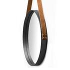 Espelho Redondo Decorativo Adnet Preto Escandinavo Com Alça D