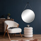Espelho Redondo Decorativo Escandinavo Adnet  60cm + Suporte