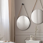 Espelho Redondo Decorativo Sunset Sala Estar Detalhe Em Preto