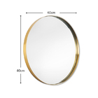 Espelho Redondo Decorativo Vidro Lapidado Com Moldura Dourada