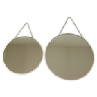 Espelho Redondo Dourado 29 E 25 Cm Kit  C/ 2