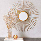 Espelho Redondo Dourado Em Metal 70x70 Cm - Indo Decorar