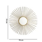 Espelho Redondo Dourado Em Metal 70x70 Cm - Indo Decorar