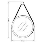 Espelho Redondo Flora Com Alça 54 Cm Preto Tana Decor