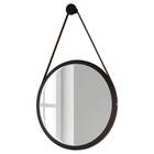 Espelho Redondo Flora Com Alça 67 Cm Preto Bnn Decor