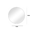 Espelho Redondo Grande 70 X 70 Moderno Lapidado Com Suporte