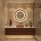 Espelho Redondo Iluminado 40cm Touch 2 Leds Basic Reduna Dour