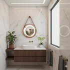 Espelho Redondo Iluminado 50cm Cobre Com Alça Touch 2 Led Adn