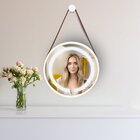 Espelho Redondo Iluminado 50cm Touch 2 Leds Com Alça Adnet Re