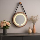 Espelho Redondo Iluminado 60cm Com Alça Touch 2 Leds Adnet Re