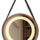 Espelho Redondo Iluminado 60cm Com Alça Touch 2 Leds Adnet Re