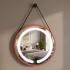 Espelho Redondo Iluminado 60cm Com Alça Touch 2 Leds Adnet Re