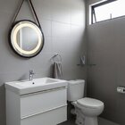 Espelho Redondo Iluminado 60cm Com Alça Touch 2 Leds Adnet Re