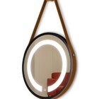 Espelho Redondo Iluminado 60cm Com Alça Touch 2 Leds Adnet Re