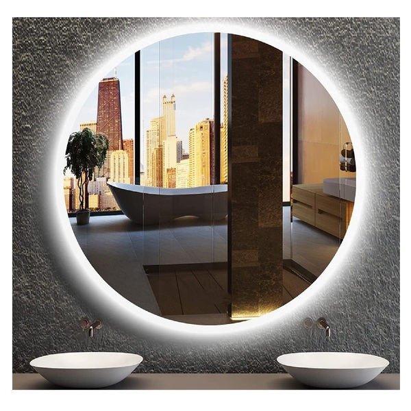 Espelho Redondo Iluminado Com Led Frio 80cm