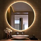 Espelho Redondo Iluminado Com Led Quente 50cm Touch