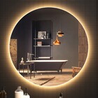 Espelho Redondo Iluminado Com Led Quente 50cm Touch