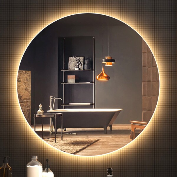 Espelho Redondo Iluminado Com Led Quente 60cm