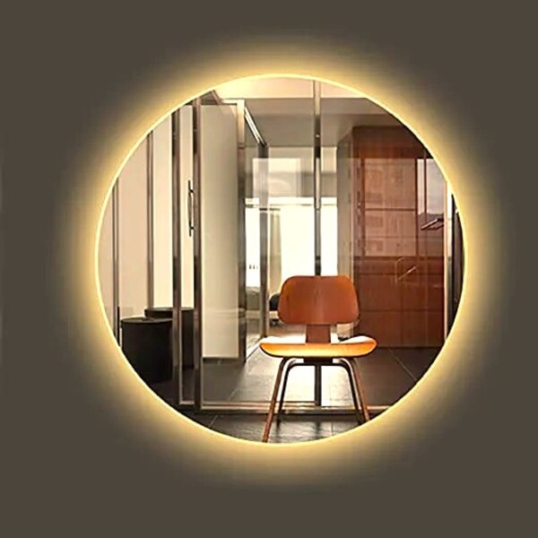Espelho Redondo Iluminado Com Led Quente 60cm Touch