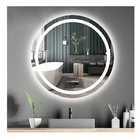 Espelho Redondo Jateado Iluminado Com Led Frio Frontal 70cm