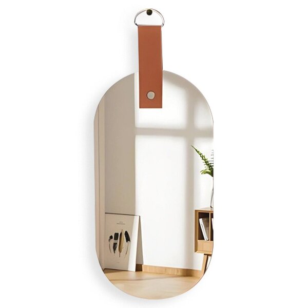 Espelho Redondo Lapidado 15x30cm Com Pendurador Embutido Para