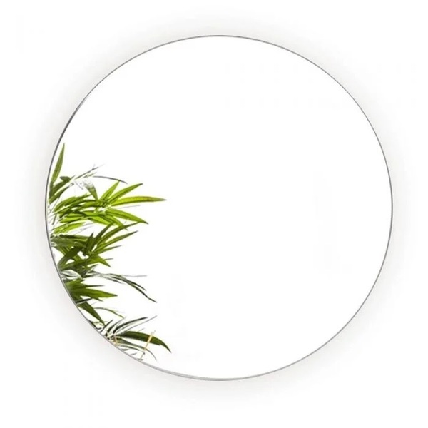 Espelho Redondo Lapidado Fixado Com Botões - 50cm