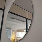 Espelho Redondo Lapidado Fixado Com Botões - 50cm