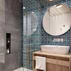 Espelho Redondo Lapidado Prata Cristal - 40cm