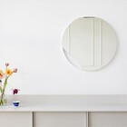 Espelho Redondo Lapidado Prata Cristal - 50cm