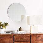 Espelho Redondo Lapidado Prata Cristal - 50cm