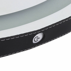 Espelho para Banheiro Redondo com LED Frontal Bivolt Moldura Preta 60cm Couro VB Cristais