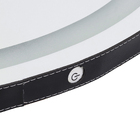 Espelho para Banheiro Redondo com LED Frontal Bivolt Moldura Preta 80cm Couro VB Cristais