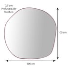 Espelho Redondo Orgânico Com Moldura Em Mdf 100cm Decore Pron