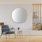 Espelho Redondo Orgânico Com Moldura Em Mdf 150cm Decore Pron