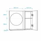 Espelho Redondo Para Banheiro Com Armário Carvalho Com Barra