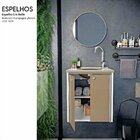 Espelho Redondo Para Banheiro Perfil 48cm Champagne