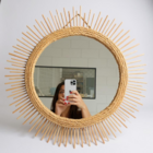 Espelho Redondo Raio De Sol Rústico Decorativo Boho Chic Cord