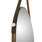 Espelho Redondo Suspenso Decorativo Zon Com Tira De Pu Malbec