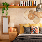 Espelho Refletivo Buriti Palha Mista 47x117cm Natural