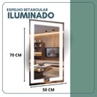 Espelho Retangular 70cm X 50cm Iluminado Touch Screen Led 3 C