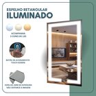 Espelho Retangular 70cm X 50cm Iluminado Touch Screen Led 3 C
