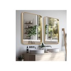 Espelho Retangular 70x50cm Moldura Alumínio Dourado