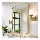 Espelho Retangular 70x50cm Moldura Alumínio Dourado