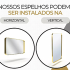 Espelho Retangular 70x50cm Moldura Alumínio Dourado