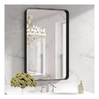 Espelho Retangular 70x50cm Moldura Alumínio Preto