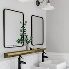 Espelho Retangular 70x50cm Moldura Alumínio Preto