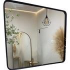 Espelho Retangular 70x50cm Moldura Alumínio Preto