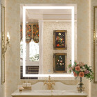 Espelho Retangular 80x70cm Com 3 Tons De Led  Jateado E Touch