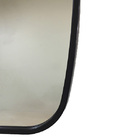 Espelho Retangular Com Alça De Couro Marrom - Preto  64,8 Cm