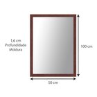 Espelho Retangular Com Moldura De Madeira Maciça 100cmx50cm D